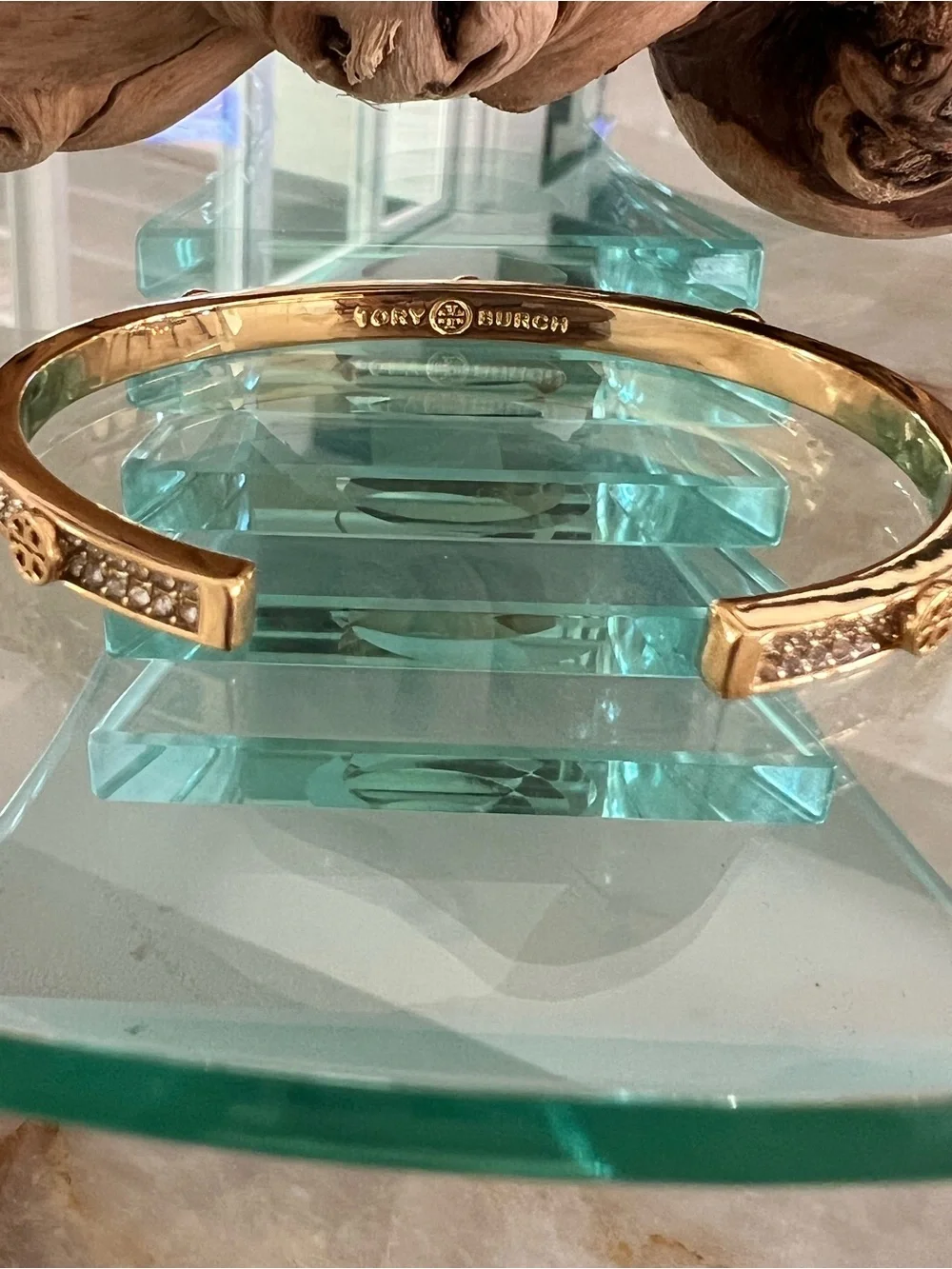 Tory Burch Gold Pave Cuff Bracelet